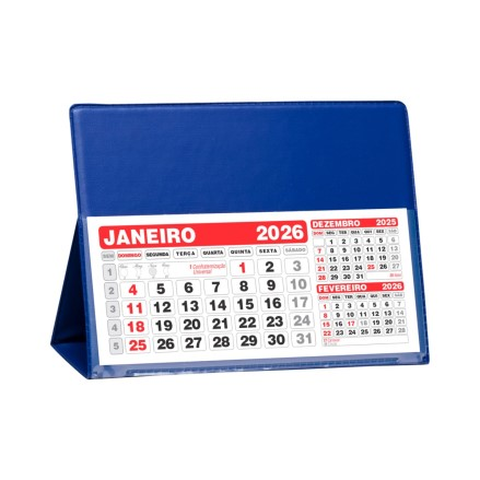 Calendário de mesa PVC com bloco grande